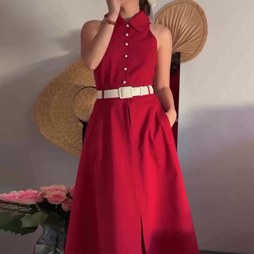 New Women's Dress French Retro Temperament High-End Beauty Sleeveless Long Dress Two-Piece